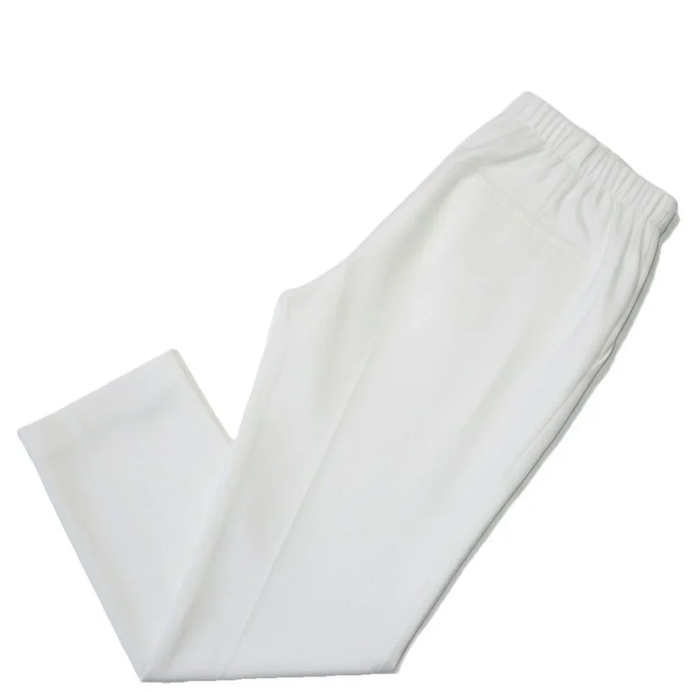 NWT Theory Treeca Pull-on in Ivory Sleek Flannel Wool Tapered Crop Pants 0